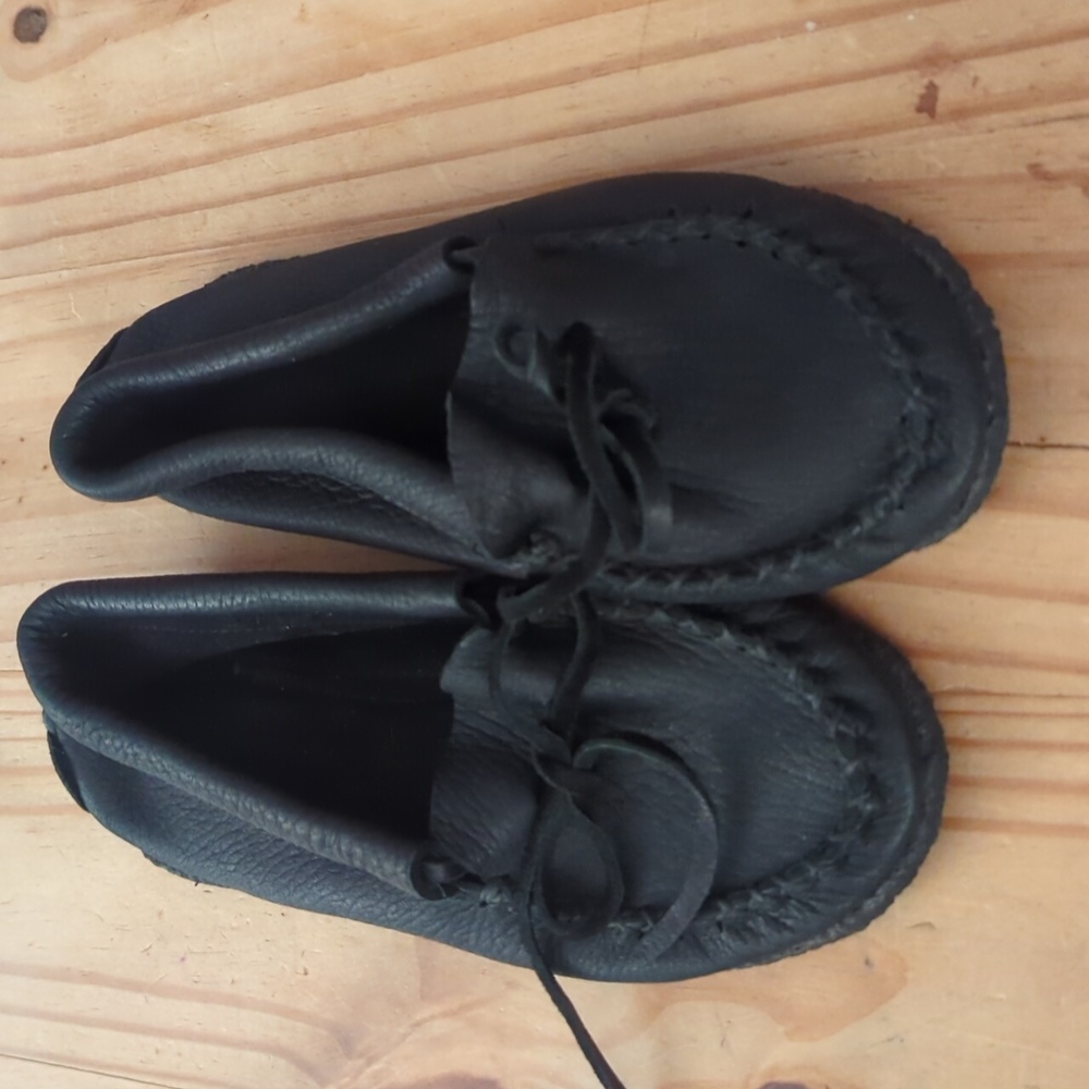 Black Leather Moccasins
